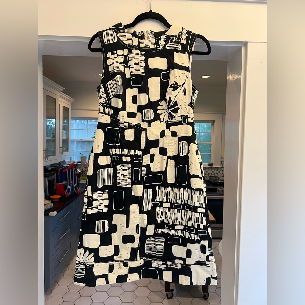 Suzi Chin for Maggy Boutique Black and White Patterned Mini Dress